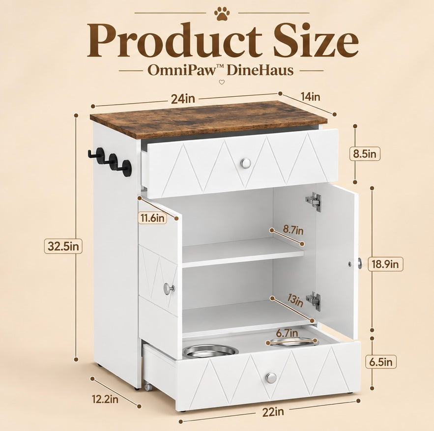 The OmniPaw™ DineHaus Feeding & Storage Station