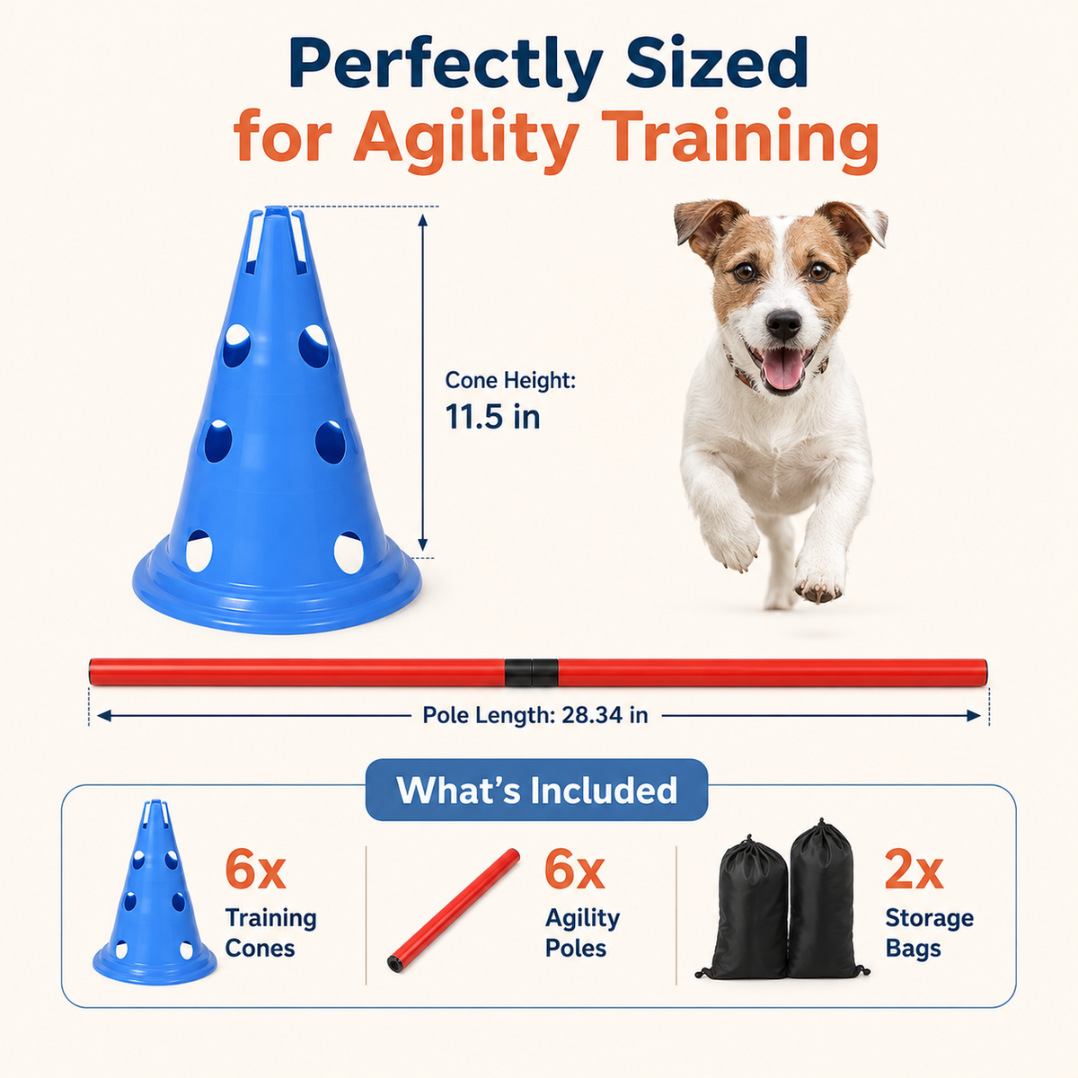 The OmniPaw™ AgilityPath — 18-Piece Adjustable Dog Agility Training Set