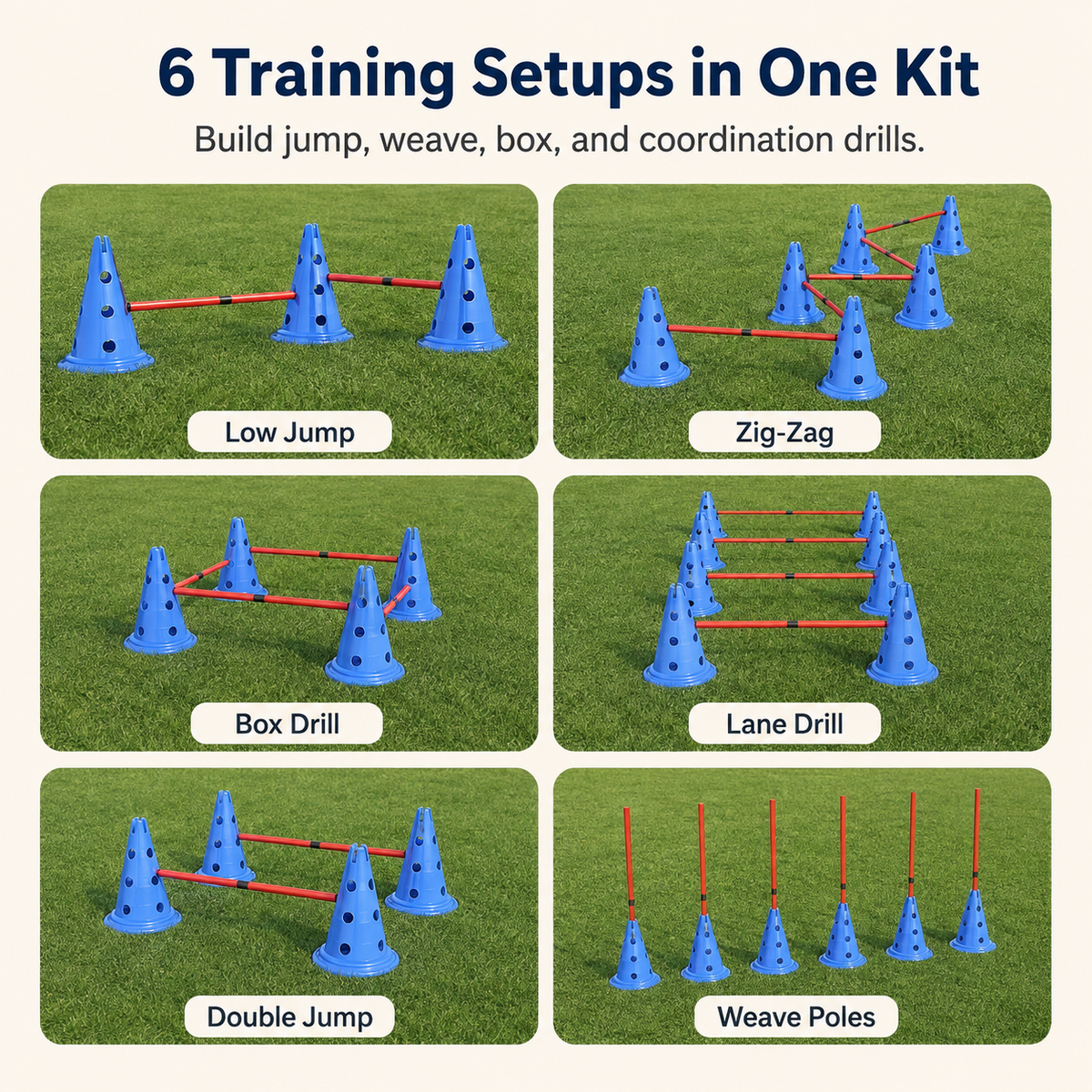 The OmniPaw™ AgilityPath — 18-Piece Adjustable Dog Agility Training Set