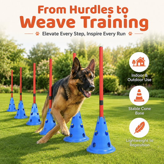 The OmniPaw™ AgilityPath — 18-Piece Adjustable Dog Agility Training Set