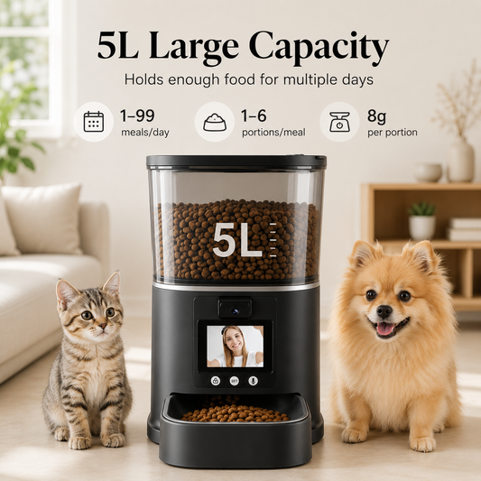 The OmniPaw™ MealSync Vision — 5L Smart Pet Feeder with 3MP Camera