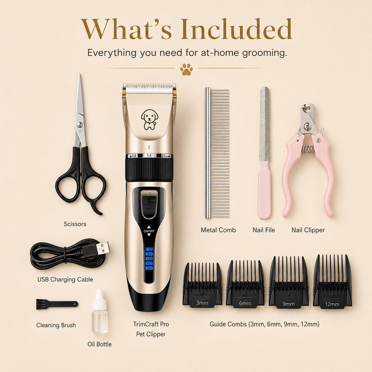 The OmniPaw™ TrimCraft Pro — Cordless Pet Grooming & Trimming Kit