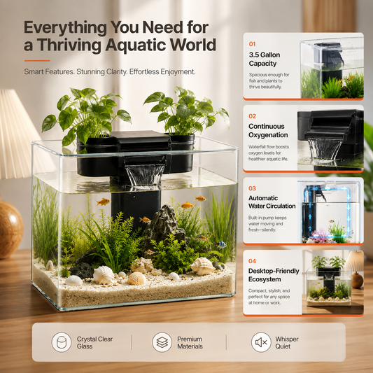 The OmniPaw™ AquaArc 3.5 — Smart Nano Aquarium with Integrated Filtration & 3-Color Lighting