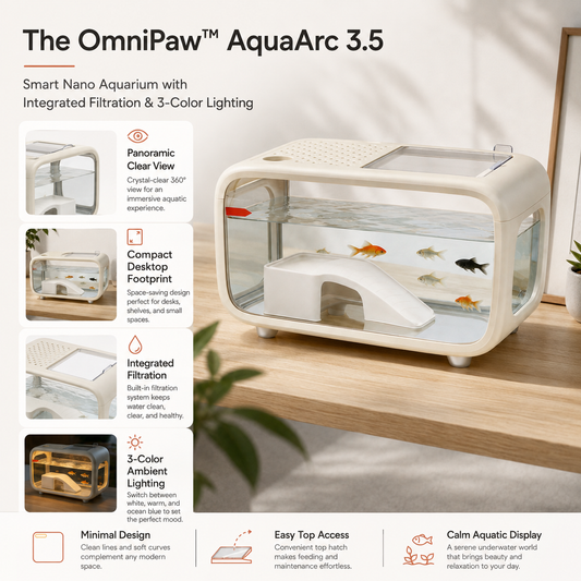 The OmniPaw™ AquaArc 3.5 — Smart Nano Aquarium with Integrated Filtration & 3-Color Lighting