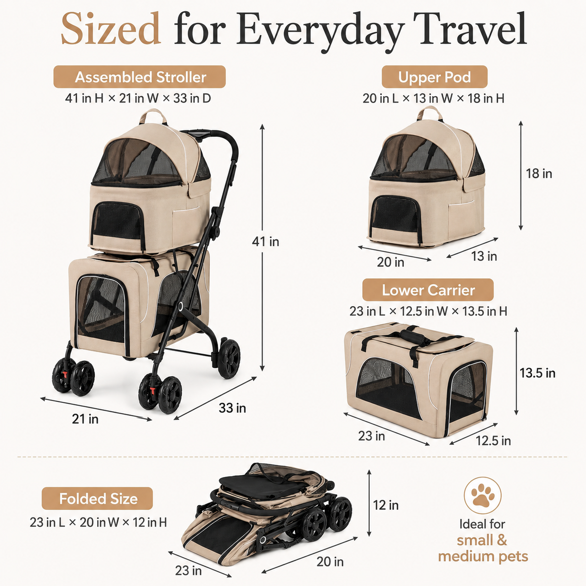 The OmniPaw™ DuoGlide — 3-in-1 Double Pet Stroller with Detachable Carriers