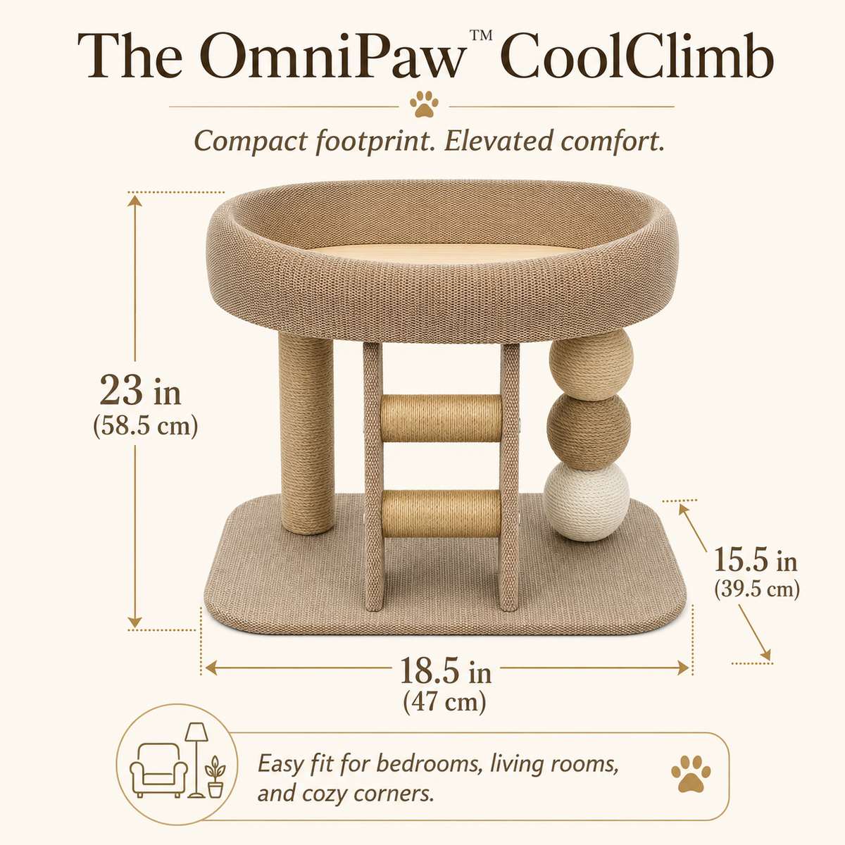 The OmniPaw™ CoolClimb — Multi-Level Cat Tree with Cooling Lounge & Sisal Play