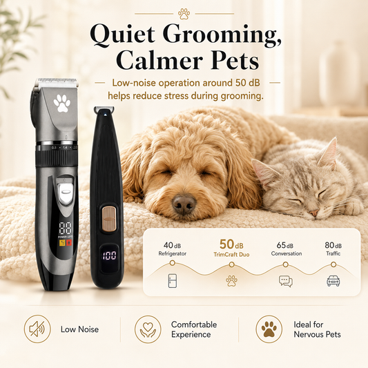The OmniPaw™ TrimCraft Duo — 2-Piece Cordless Pet Grooming Kit