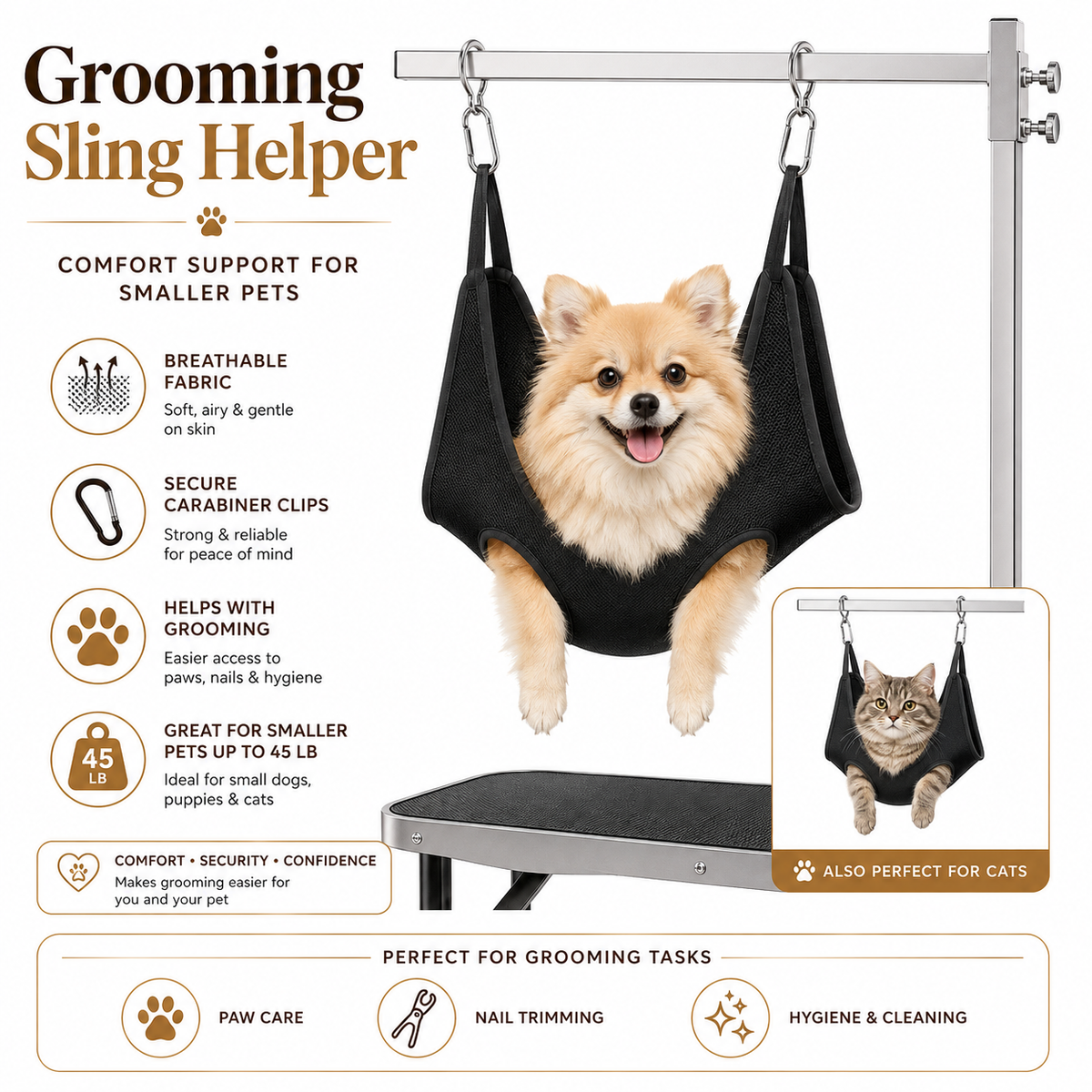 The OmniPaw™ TrimCraft Station — Foldable Pet Grooming Table with Adjustable H-Arm