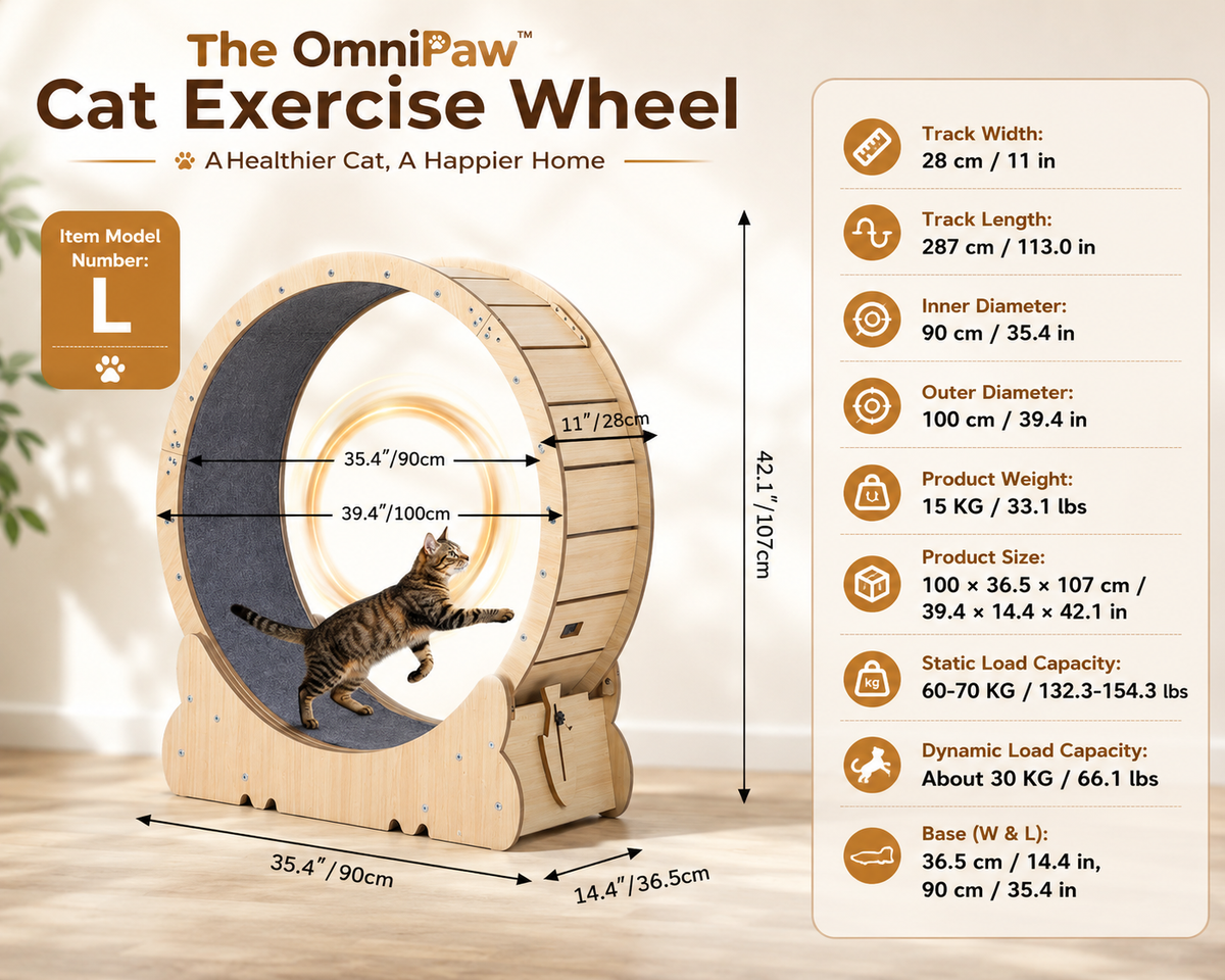 The OmniPaw™ RunArc Indoor Cat Exercise Wheel