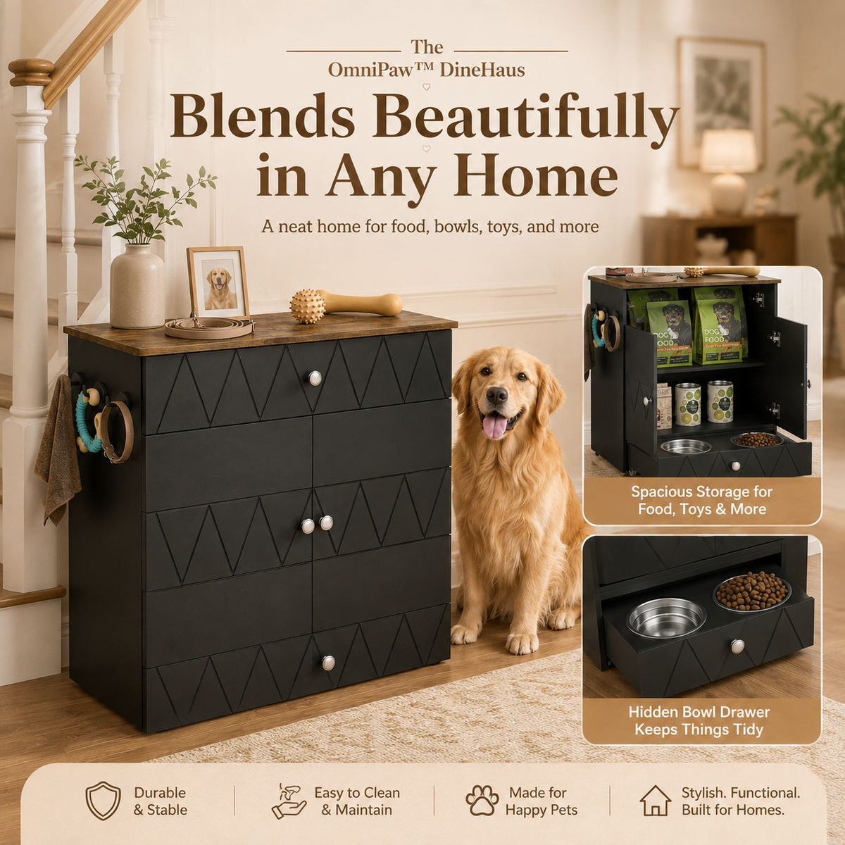 The OmniPaw™ DineHaus Feeding & Storage Station
