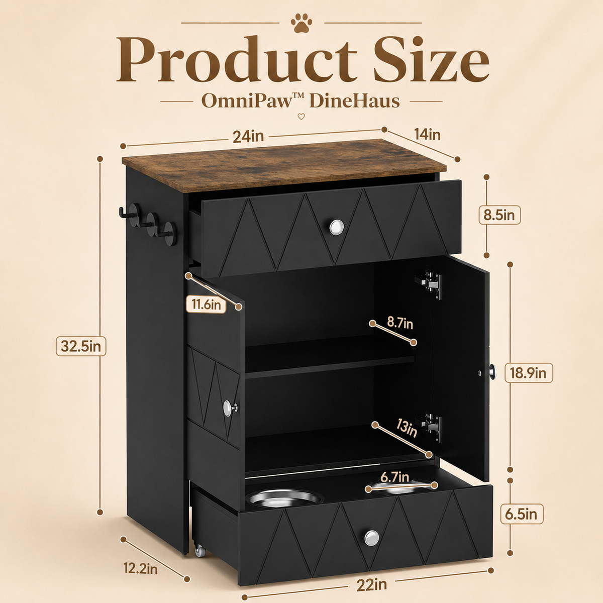 The OmniPaw™ DineHaus Feeding & Storage Station