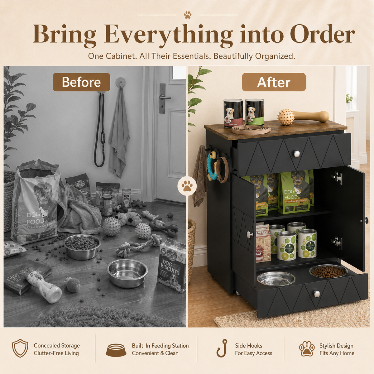 The OmniPaw™ DineHaus Feeding & Storage Station