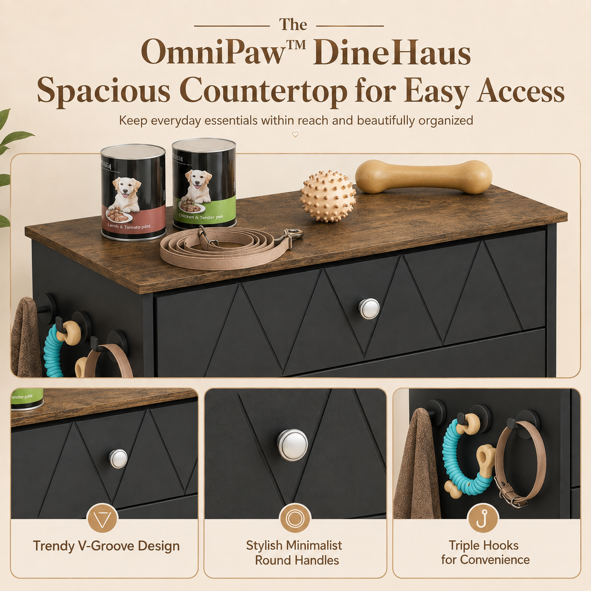 The OmniPaw™ DineHaus Feeding & Storage Station