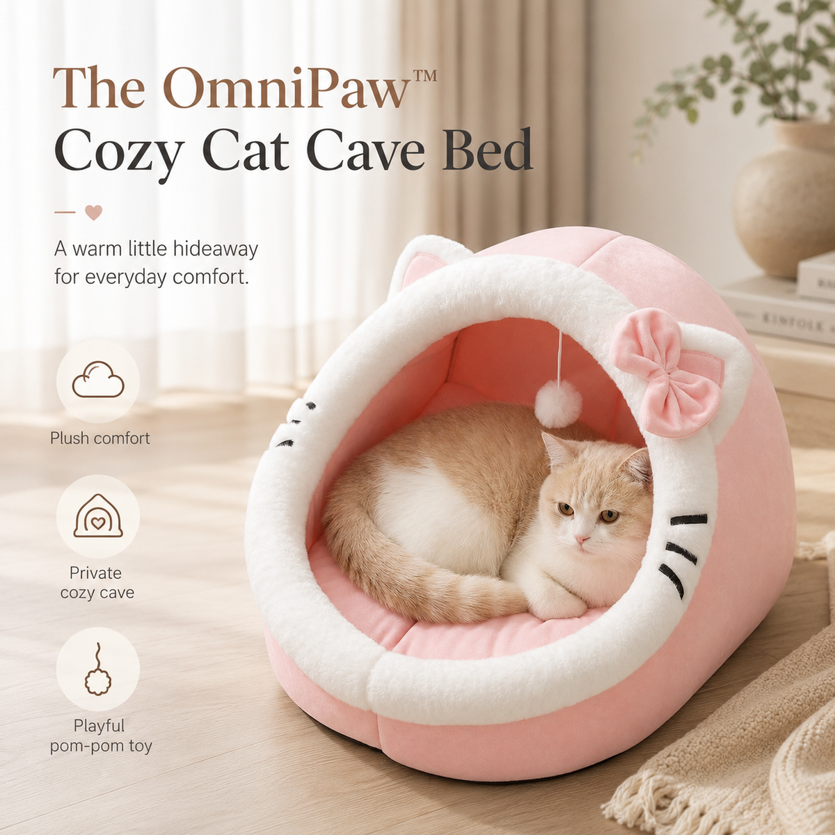The OmniPaw™ CozyCove Pet Cave Bed