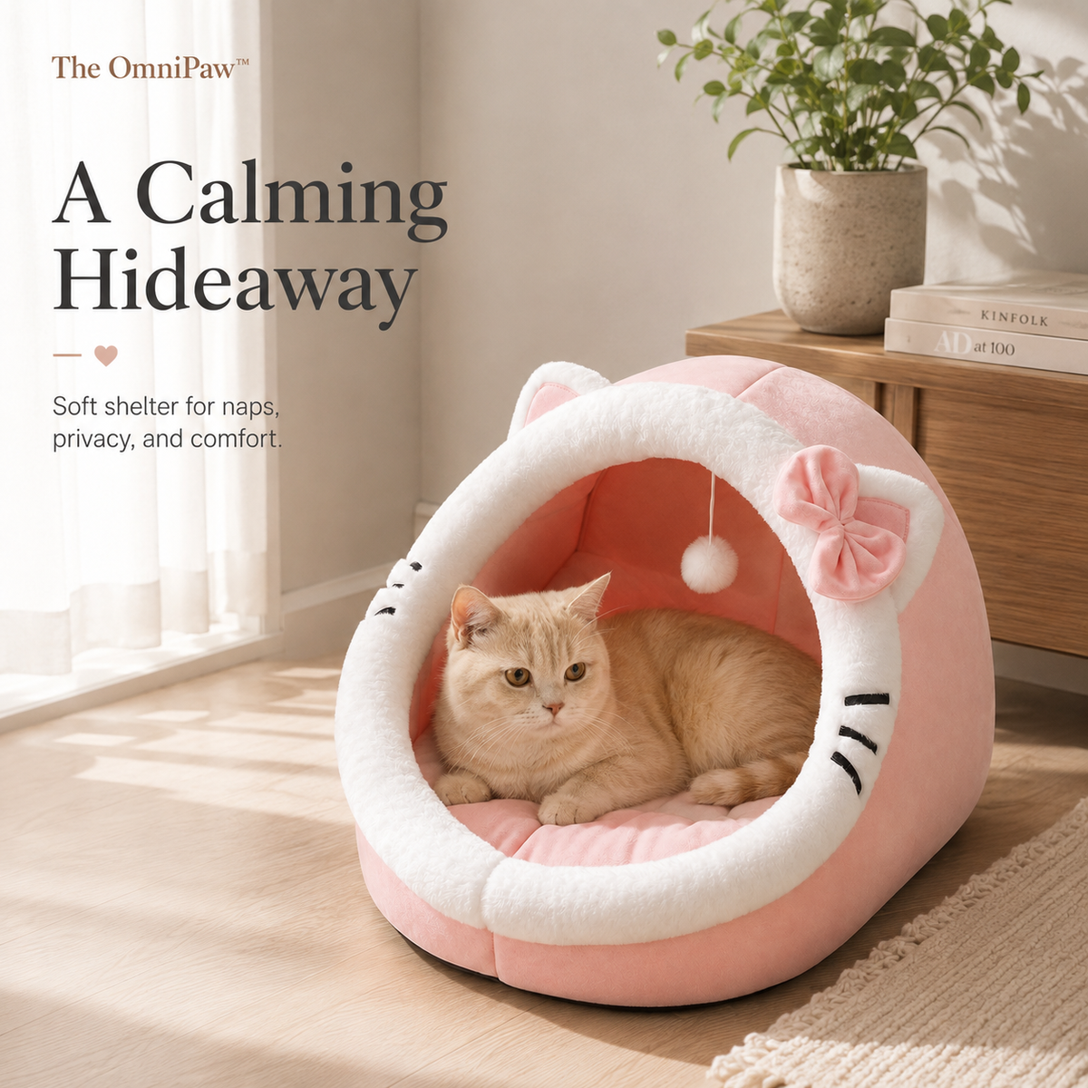 The OmniPaw™ CozyCove Pet Cave Bed