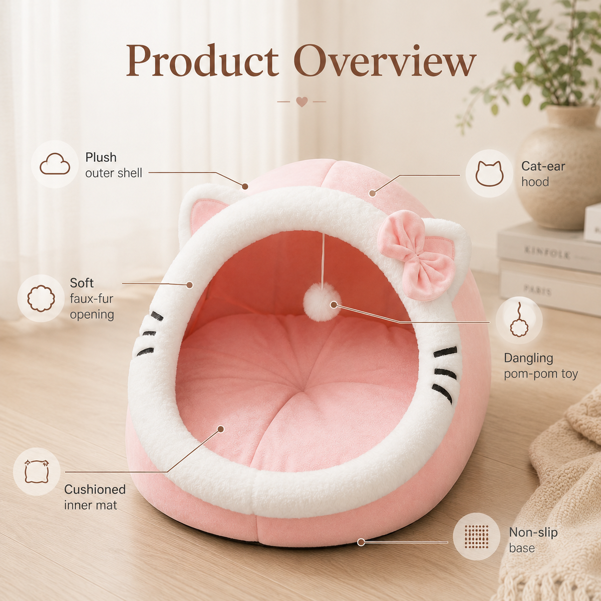 The OmniPaw™ CozyCove Pet Cave Bed