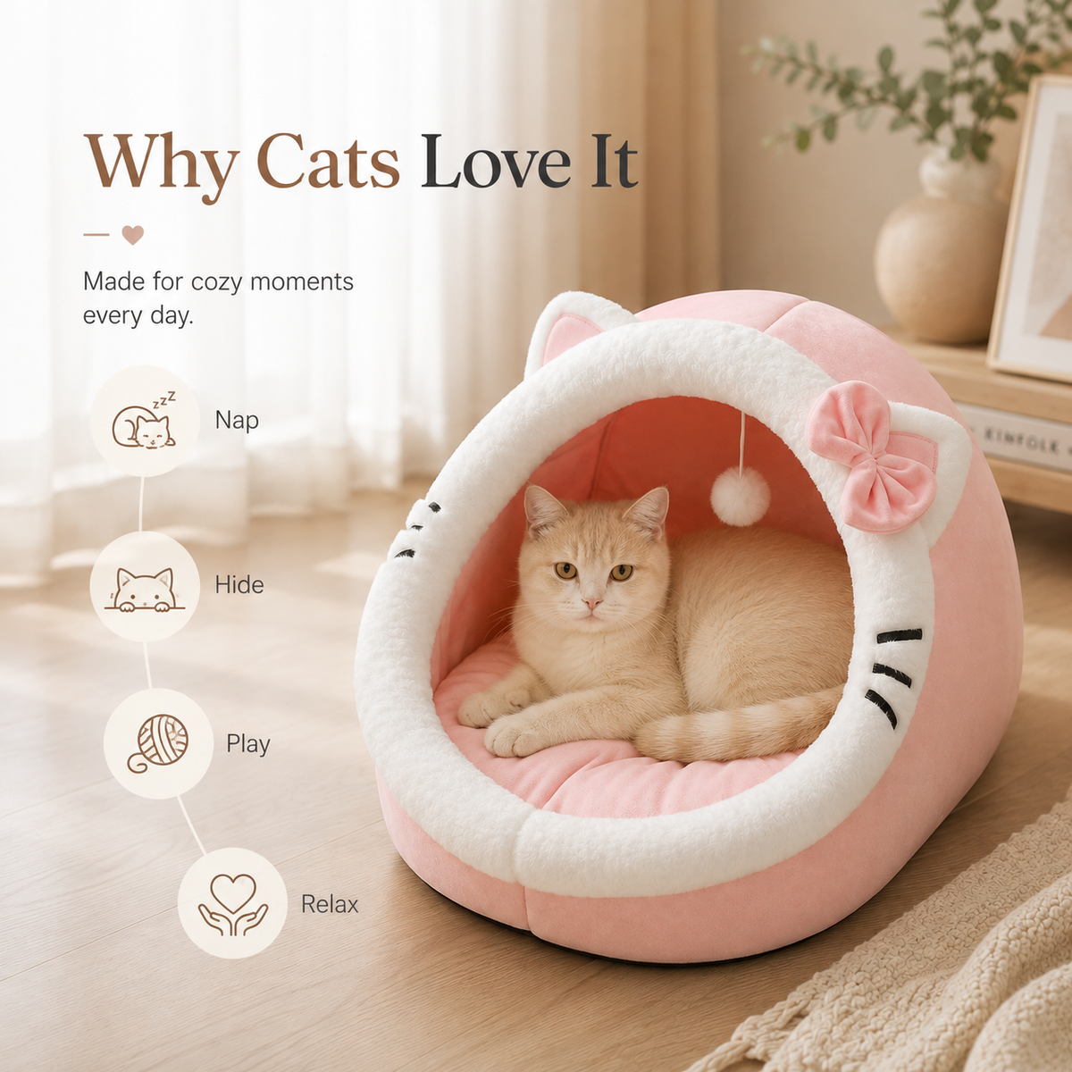 The OmniPaw™ CozyCove Pet Cave Bed