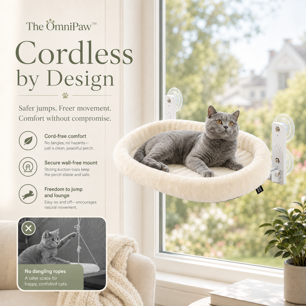 The OmniPaw™ SkyNest Window Perch