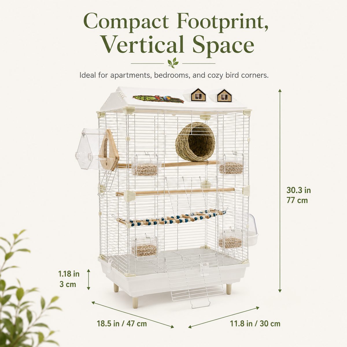 The OmniPaw™ AviHaven 2-Tier Bird Habitat