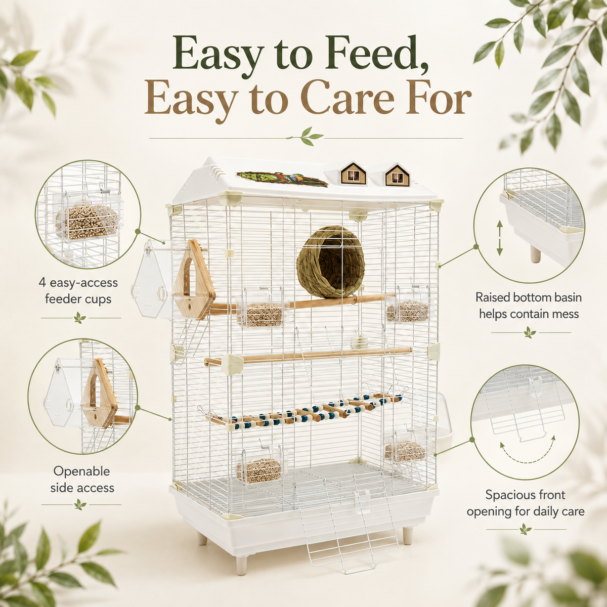 The OmniPaw™ AviHaven 2-Tier Bird Habitat