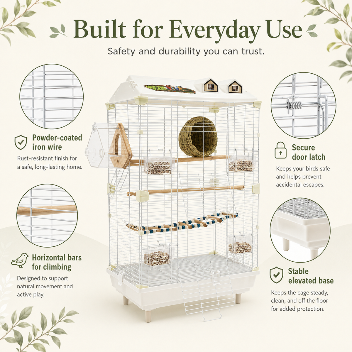 The OmniPaw™ AviHaven 2-Tier Bird Habitat