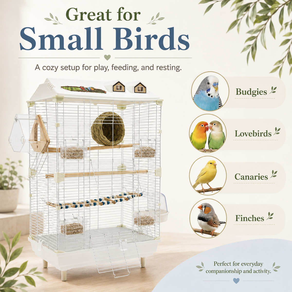 The OmniPaw™ AviHaven 2-Tier Bird Habitat