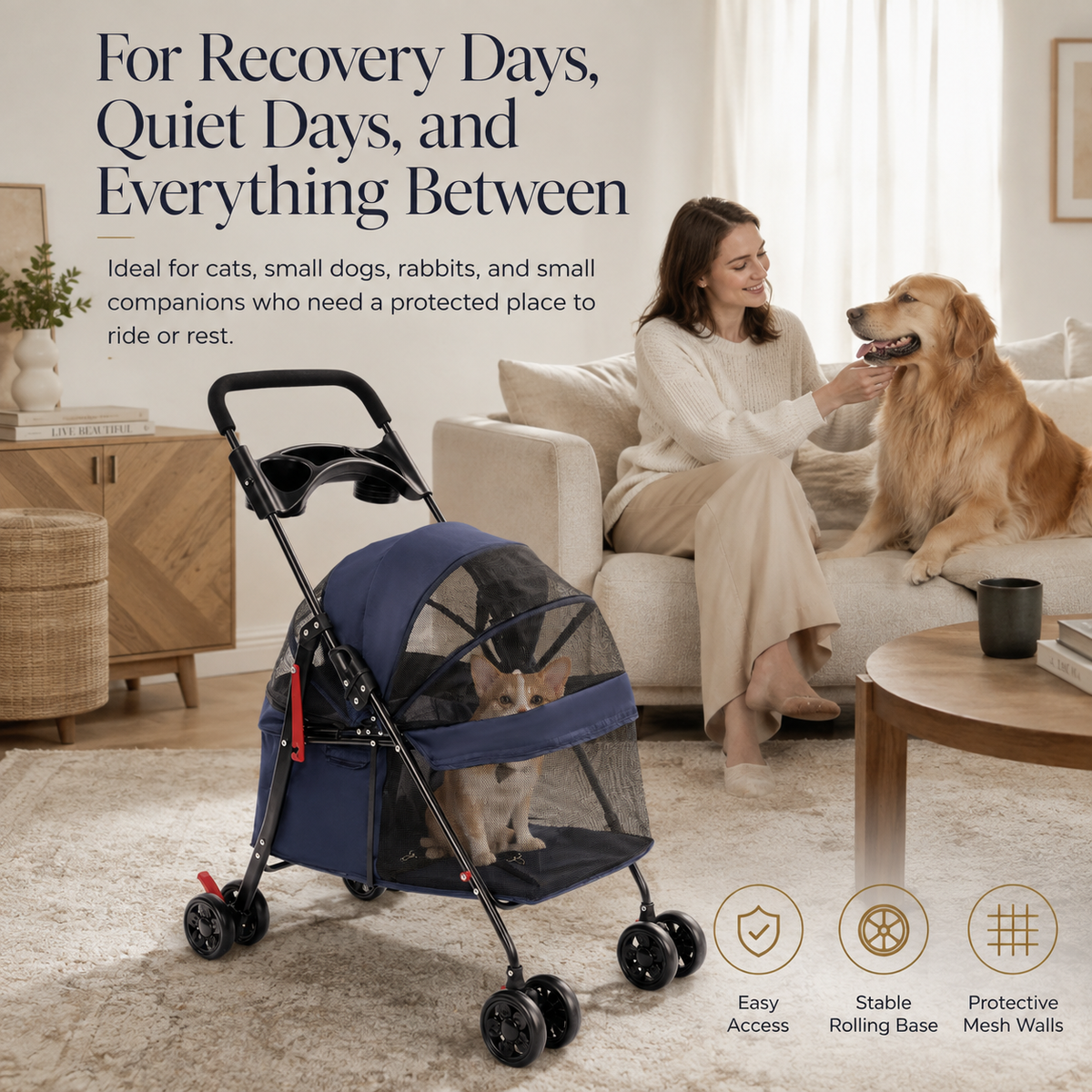 The OmniPaw™ RoamEase Foldable Pet Stroller