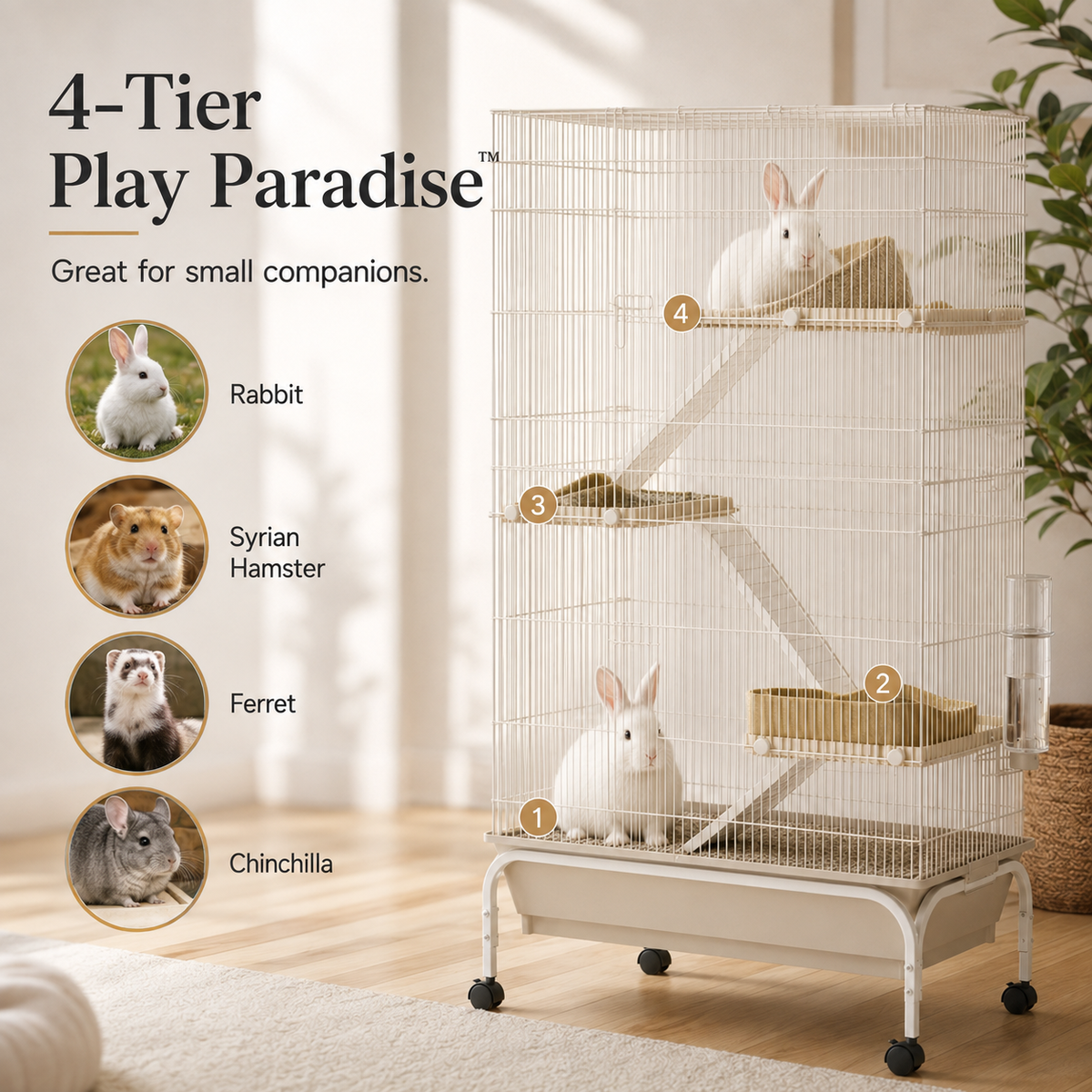 The OmniPaw™ RoamHaven 4-Tier Small Animal Habitat