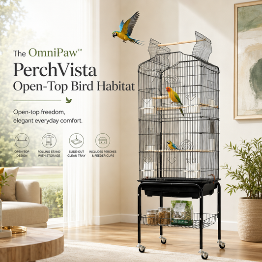 The OmniPaw™ PerchVista Open-Top Bird Habitat