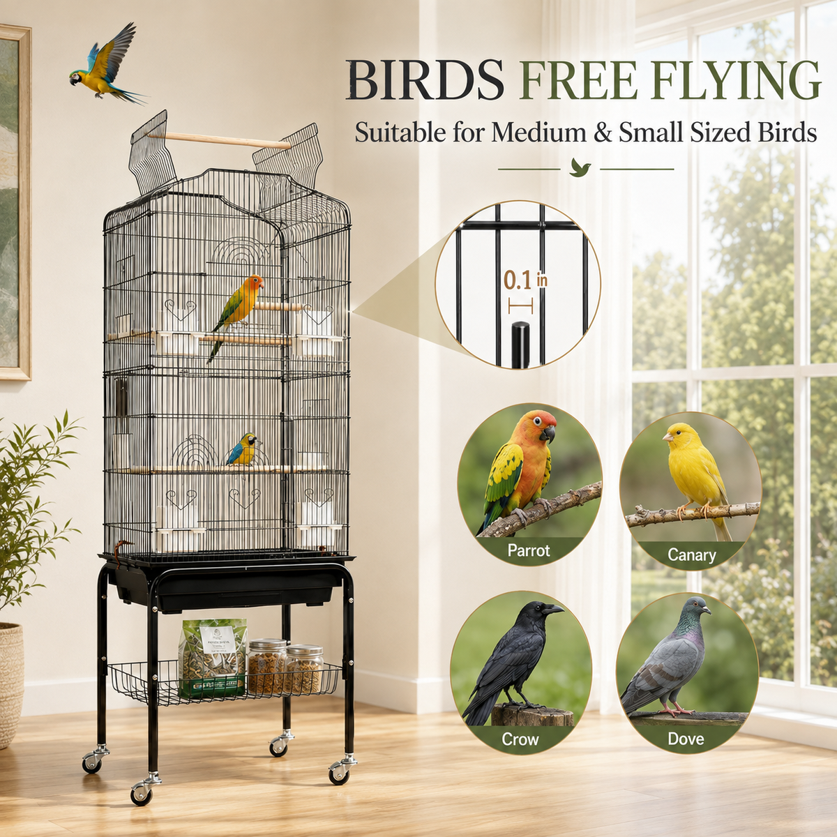 The OmniPaw™ PerchVista Open-Top Bird Habitat