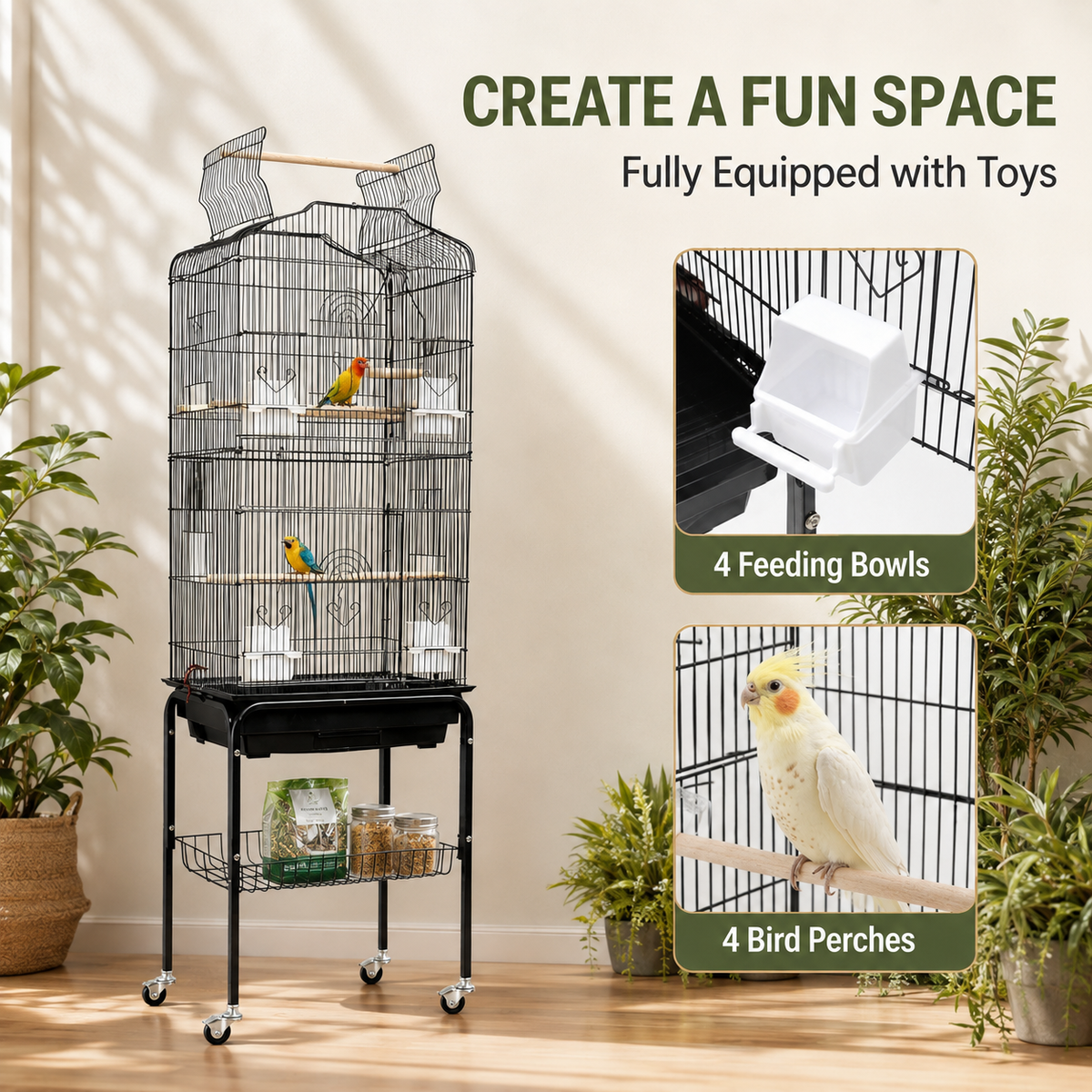The OmniPaw™ PerchVista Open-Top Bird Habitat