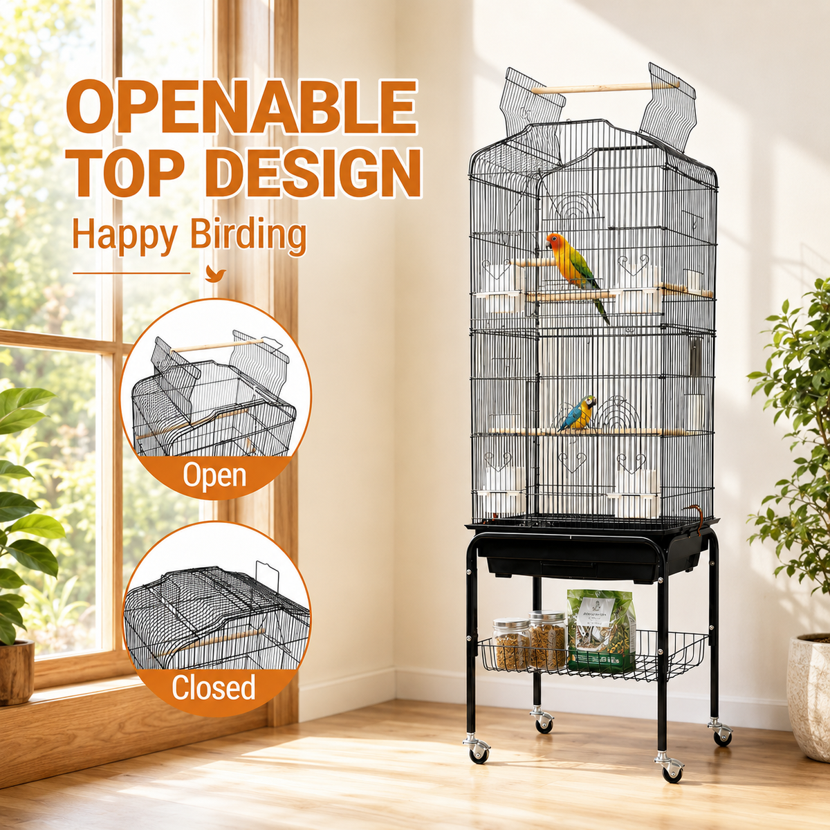 The OmniPaw™ PerchVista Open-Top Bird Habitat