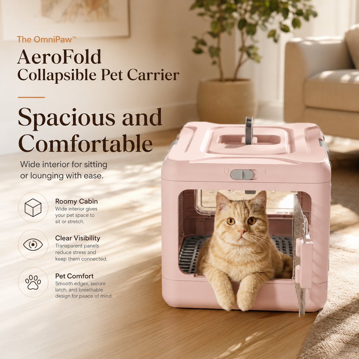 The OmniPaw™ AeroFold Collapsible Pet Carrier