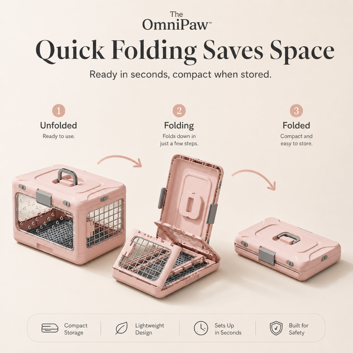 The OmniPaw™ AeroFold Collapsible Pet Carrier