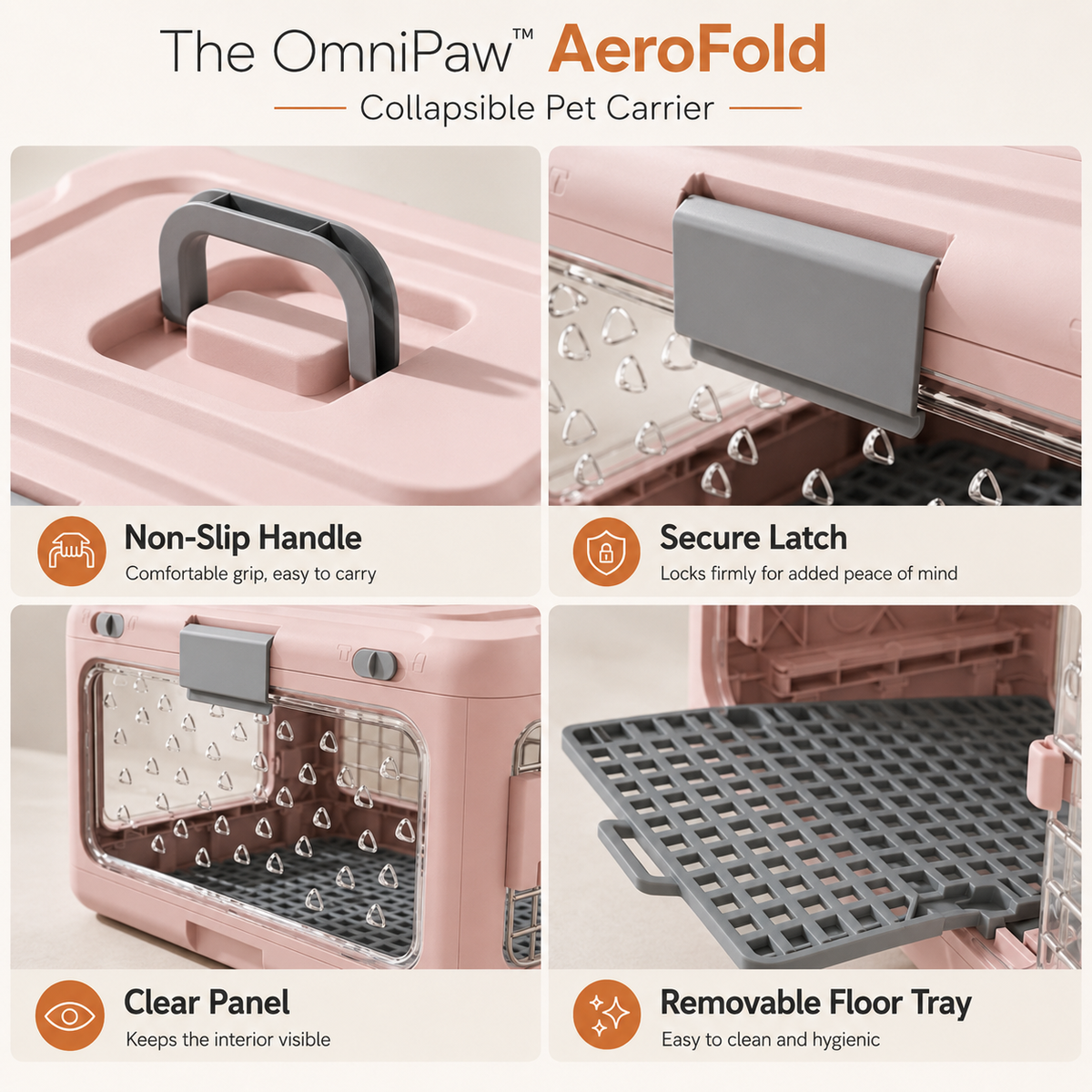 The OmniPaw™ AeroFold Collapsible Pet Carrier