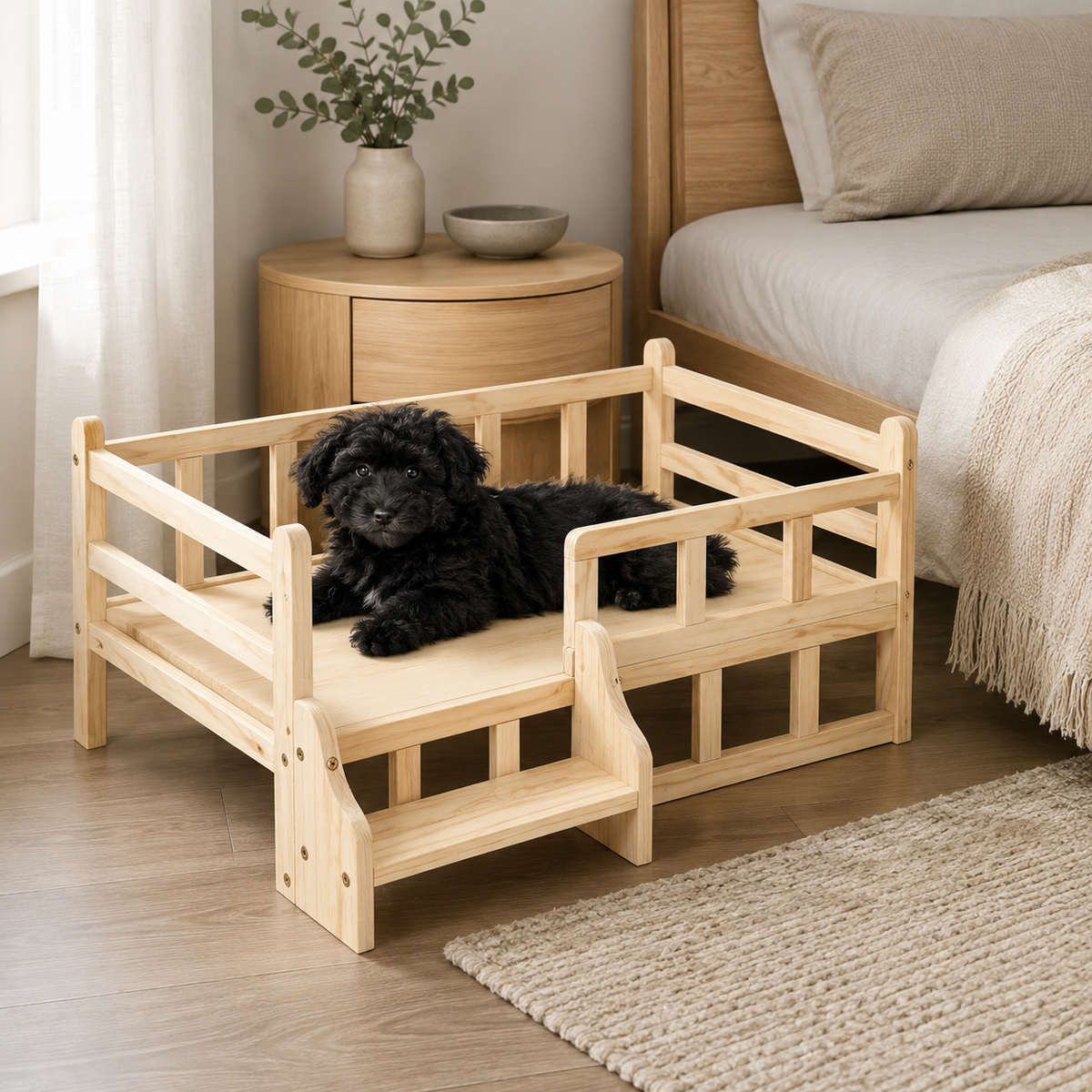 The OmniPaw™ TimberRest Solid Pine Pet Bed