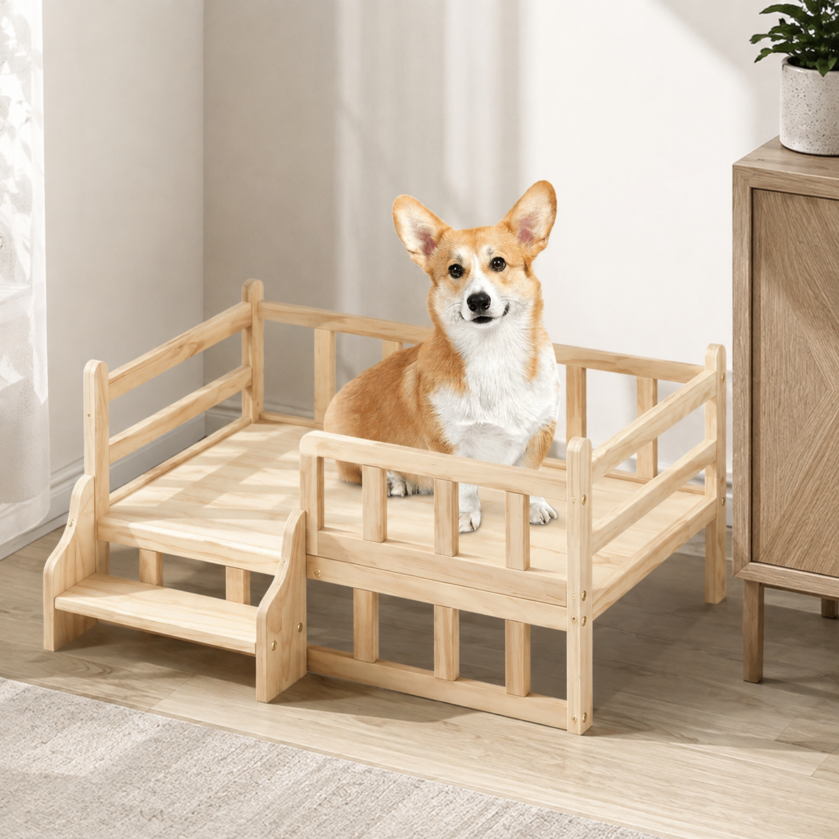 The OmniPaw™ TimberRest Solid Pine Pet Bed