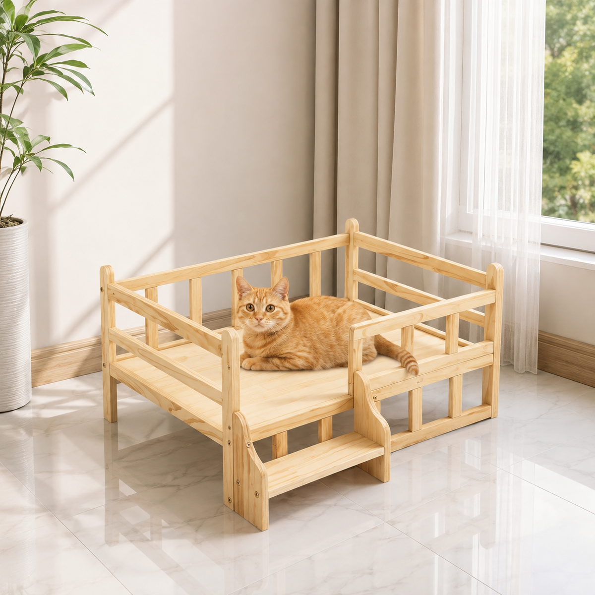 The OmniPaw™ TimberRest Solid Pine Pet Bed