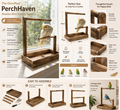 The OmniPaw™ PerchHaven Wooden Bird Activity Stand