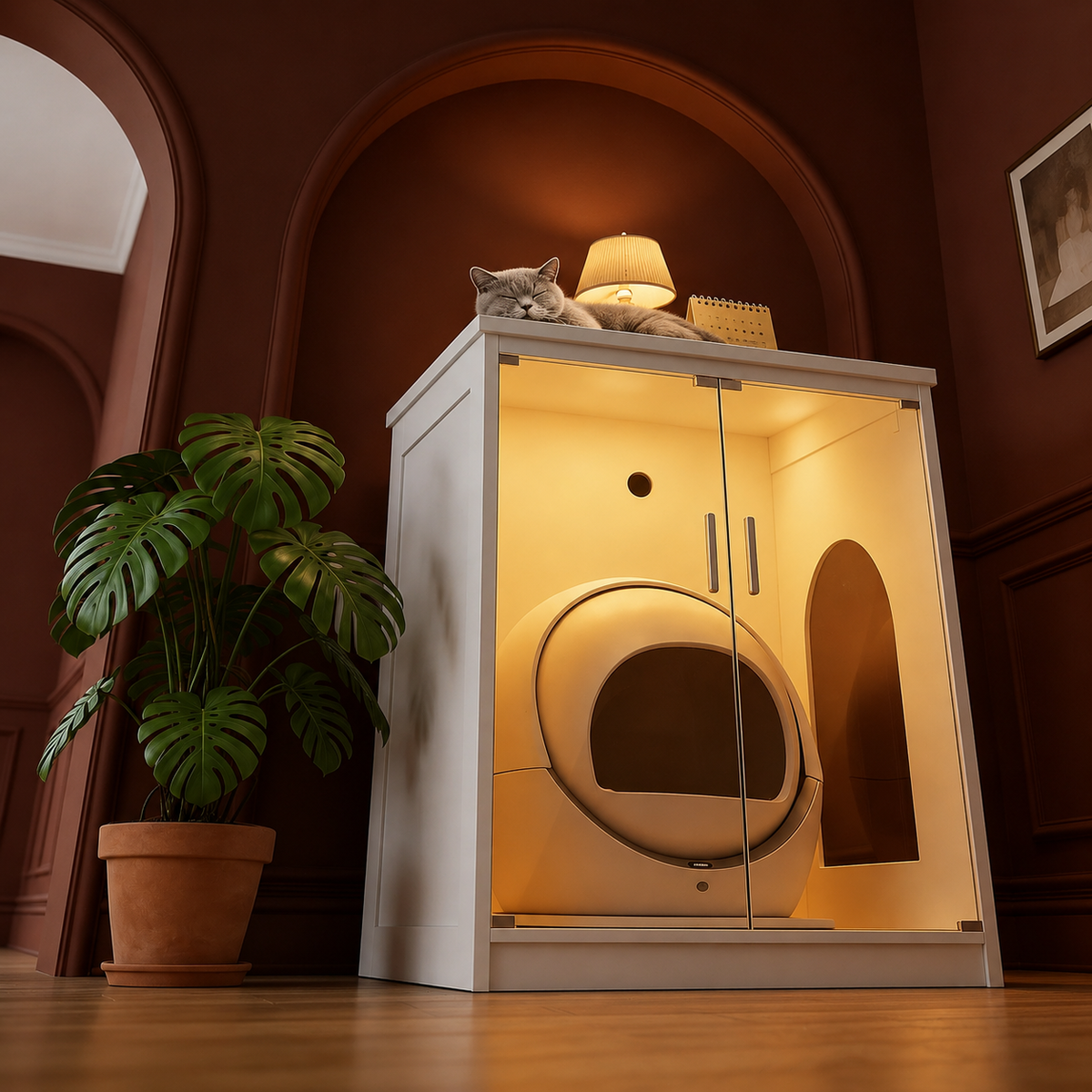 The OmniPaw™ LitterLume Smart Litter Cabinet