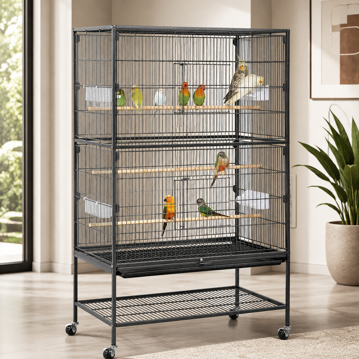 The OmniPaw™ FlightHaven Rolling Bird Cage