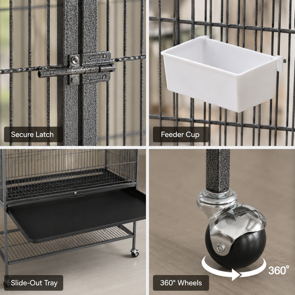 The OmniPaw™ FlightHaven Rolling Bird Cage
