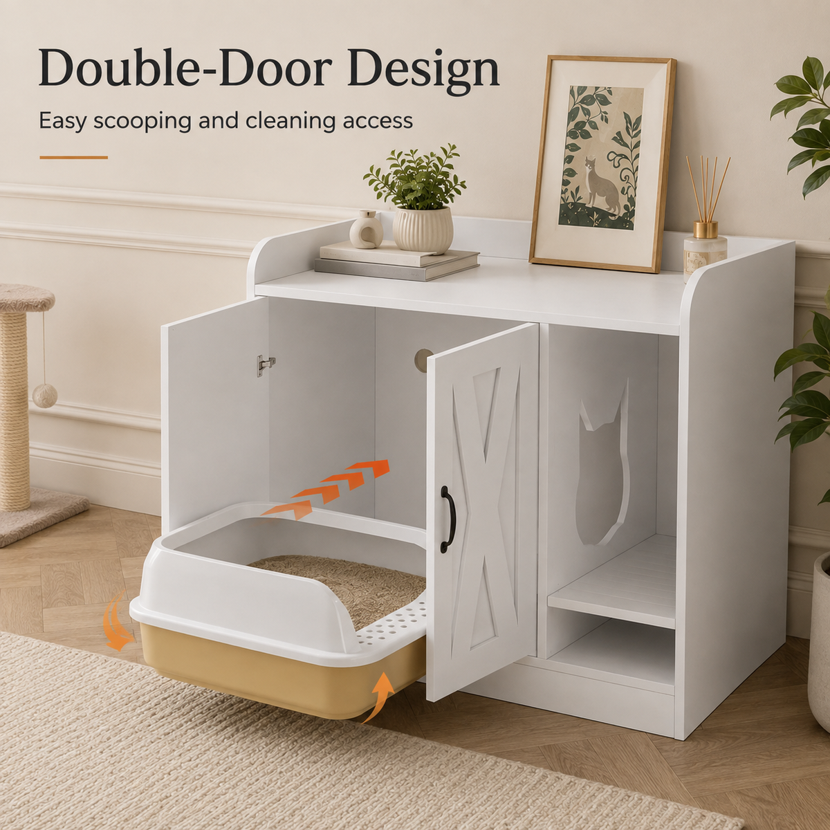 The OmniPaw™ LitterHaven Hidden Litter Cabinet