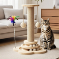 The OmniPaw™ PouncePost — 4-in-1 Interactive Cat Scratcher & Ball Track