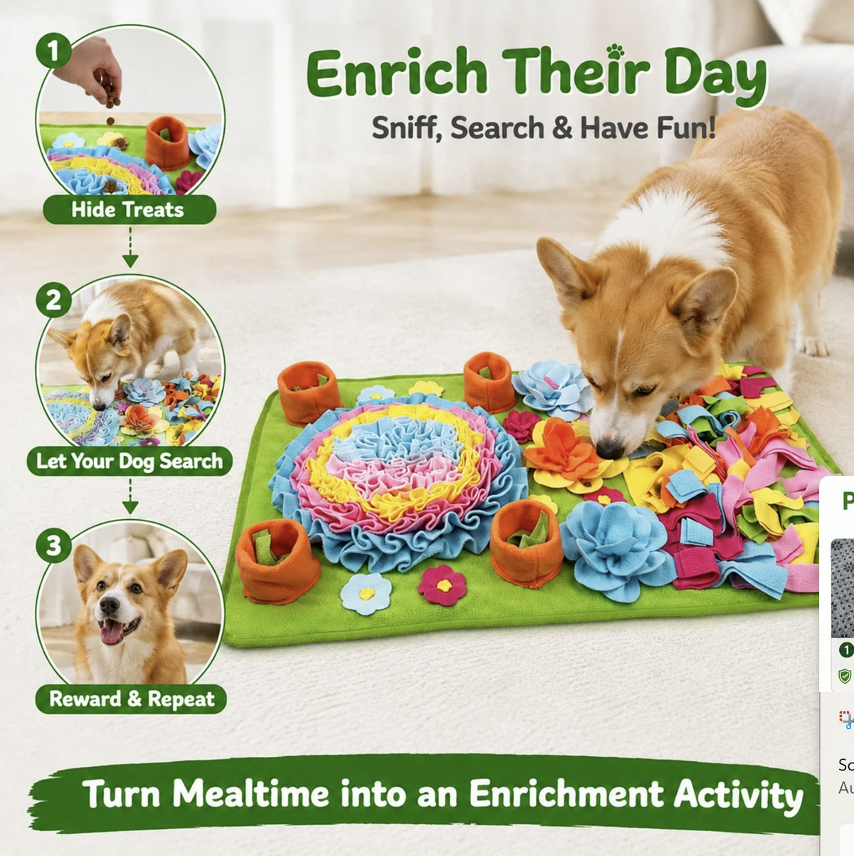 The OmniPaw™ ScentQuest — Interactive Snuffle & Slow-Feed Mat