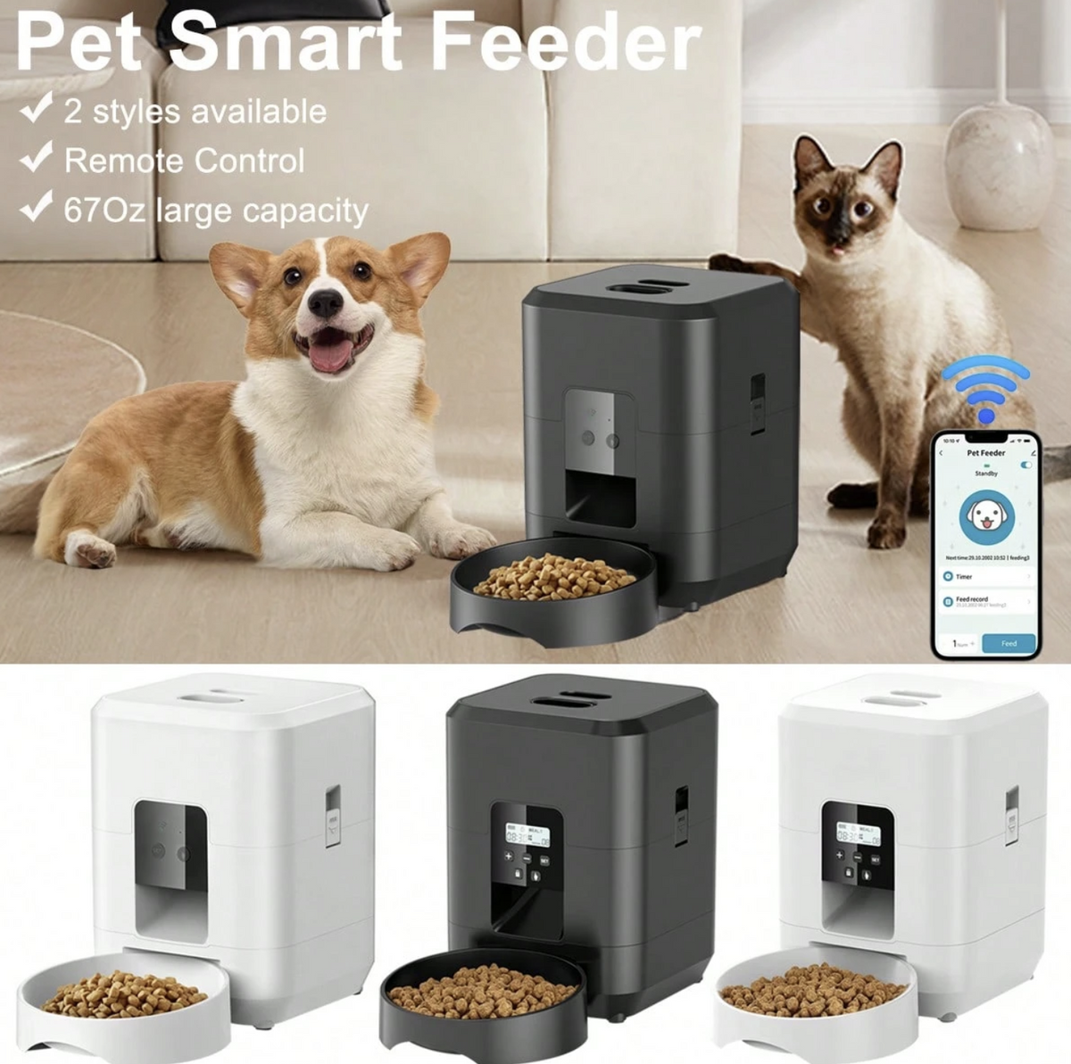 The OmniPaw™ MealSync — 2L Smart Automatic Pet Feeder for Dogs & Cats
