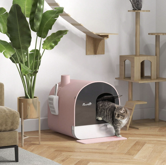 The OmniPaw™ LitterHaven — Covered Cat Litter Box with Pull-Out Tray & Odor Filter
