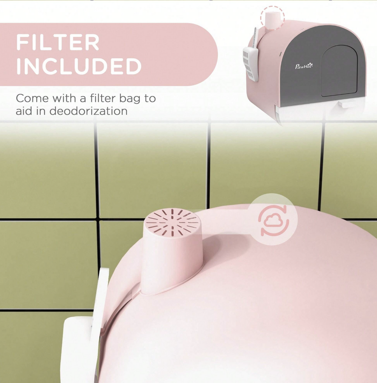 The OmniPaw™ LitterHaven — Covered Cat Litter Box with Pull-Out Tray & Odor Filter